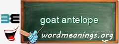 WordMeaning blackboard for goat antelope